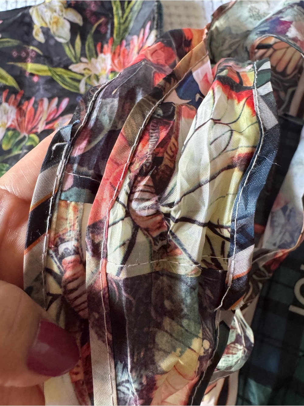 Johnny Was Floral bundle Reusable Totes - Black & Teal Multicolor - Picture 6 of 10